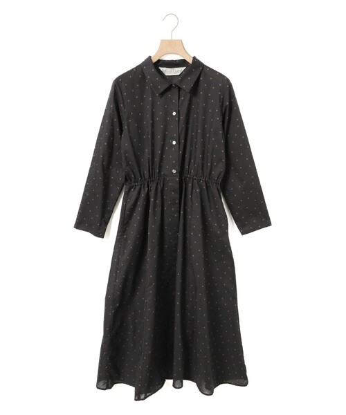MidiUmi(ミディウミ)の「MidiUmi ウエスト切り替えドットワンピース(ワンピース・レディース・チャコールグレー/ブラック・FREE)」の11枚目の写真