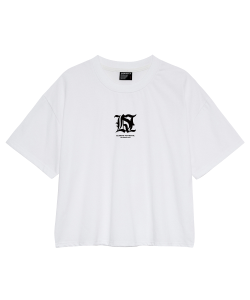 ELIMENO(エリメノ)の「EL エルエスエル メンズ クロップ半袖Tシャツ 3カラー(Tシャツ/カットソー・メンズ・ホワイト/ブラック/グレー・1/2/3)」の6枚目の写真