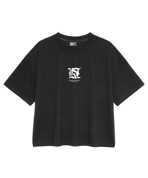 ELIMENO(エリメノ)の「EL エルエスエル メンズ クロップ半袖Tシャツ 3カラー(Tシャツ/カットソー・メンズ・ホワイト/ブラック/グレー・1/2/3)」の7枚目の写真