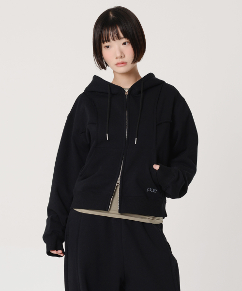 PIECEMAKER（ピースメーカー）の「ローカットヘビースウェットジップアップフードパーカー(ブラック)（パーカー・レディース・その他・SMALL/MEDIUM/LARGE）」の3枚目の写真
