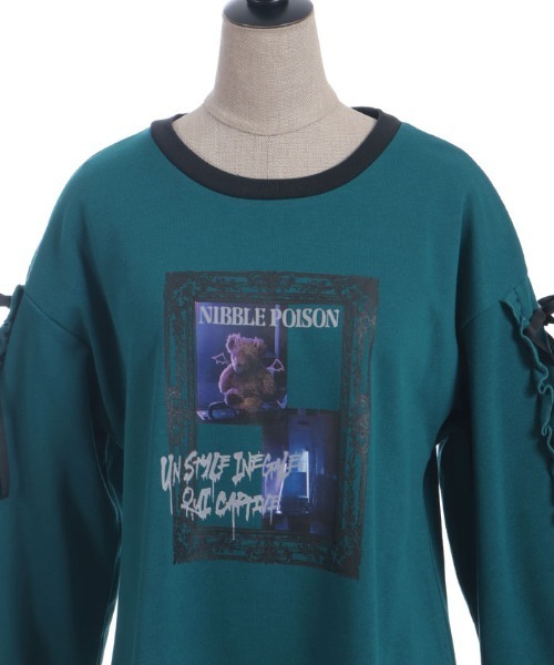 NIBBLE POISON(ニブルポイズン)の「ノーティーベアーカットプルオーバー(Tシャツ/カットソー・レディース・パープル/グリーン/ブラック・MEDIUM)」の21枚目の写真