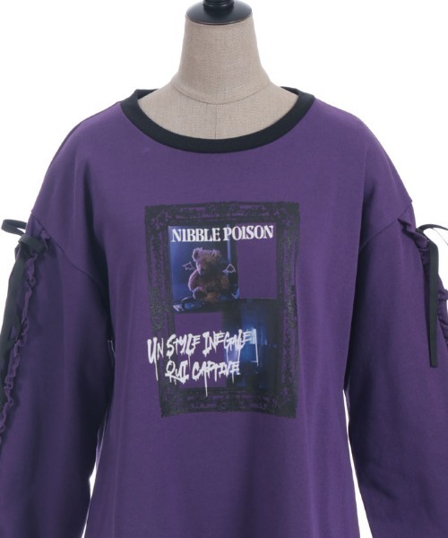 NIBBLE POISON(ニブルポイズン)の「ノーティーベアーカットプルオーバー(Tシャツ/カットソー・レディース・パープル/グリーン/ブラック・MEDIUM)」の10枚目の写真