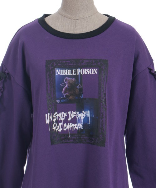NIBBLE POISON(ニブルポイズン)の「ノーティーベアーカットプルオーバー(Tシャツ/カットソー・レディース・パープル/グリーン/ブラック・MEDIUM)」の12枚目の写真