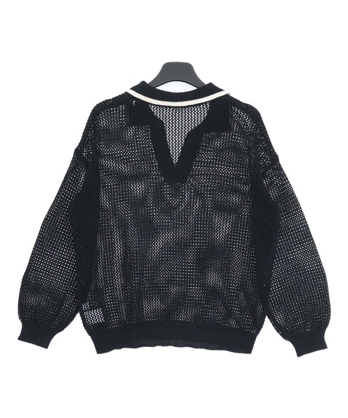 ANAP(アナップ)の「メッシュ編み スキッパーニット トップス(ニット/セーター・レディース・アイボリー/ブラック・F)」の12枚目の写真
