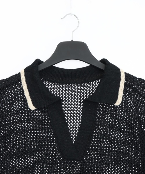 ANAP(アナップ)の「メッシュ編み スキッパーニット トップス(ニット/セーター・レディース・アイボリー/ブラック・F)」の14枚目の写真