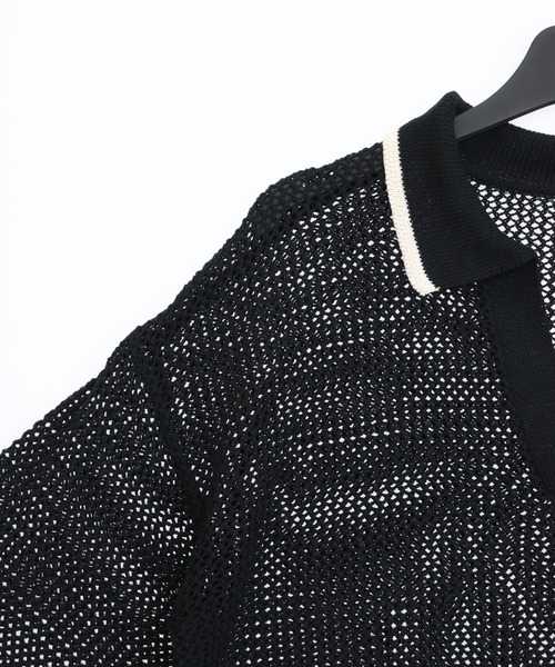 ANAP(アナップ)の「メッシュ編み スキッパーニット トップス(ニット/セーター・レディース・アイボリー/ブラック・F)」の15枚目の写真