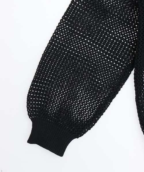 ANAP(アナップ)の「メッシュ編み スキッパーニット トップス(ニット/セーター・レディース・アイボリー/ブラック・F)」の16枚目の写真