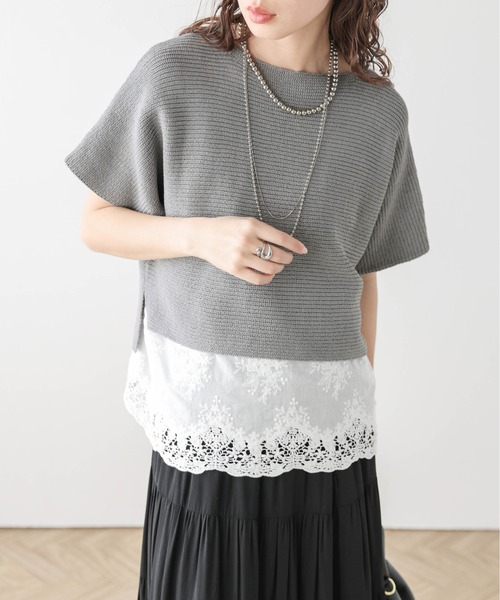 AMELY(エミリー)の「ショートニット&レースキャミセット(アンサンブル・レディース・グレー/モカ/ブラック/ホワイト・フリー)」の13枚目の写真