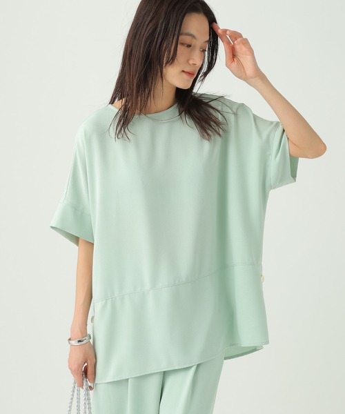 Elura（エルーラ）の「サラサラリラクシーTブラウス/656783（Tシャツ/カットソー・レディース・ブラック/ミント/モカ/ゼブラ/オフホワイト/ダークブラウン・LARGE/MEDIUM）」の5枚目の写真