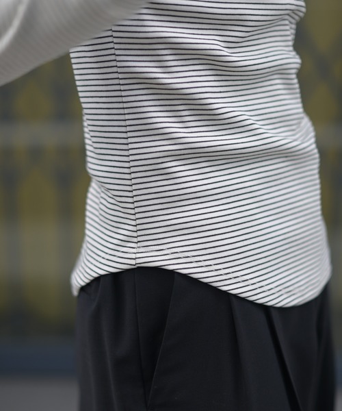 Marient（マリエント）の「ボーダーフーディーTOPS（Tシャツ/カットソー・レディース・ホワイト/グレー・FREE）」の17枚目の写真