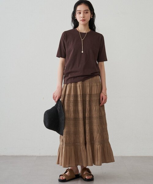 LOUNGEDRESS（ラウンジドレス）の「エッセンシャルT（Tシャツ/カットソー・レディース・オフホワイト/ブラック/ブラウン・FREE）」の21枚目の写真