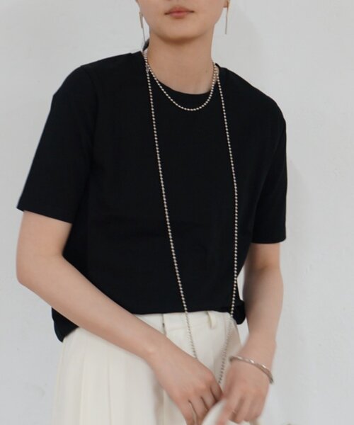 LOUNGEDRESS(ラウンジドレス)の「エッセンシャルT(Tシャツ/カットソー・レディース・オフホワイト/ブラック/ブラウン・FREE)」の18枚目の写真
