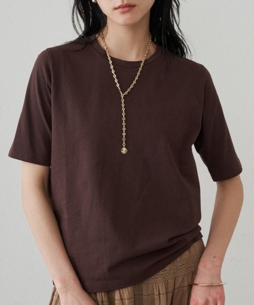 LOUNGEDRESS（ラウンジドレス）の「エッセンシャルT（Tシャツ/カットソー・レディース・オフホワイト/ブラック/ブラウン・FREE）」の3枚目の写真