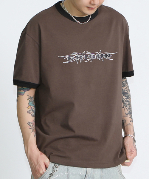 CRIGUN(クリガン)の「TRIBAL RINGER TEE (3color)(Tシャツ/カットソー・レディース・ホワイト/ブラウン/ネイビー・LARGE/X-LARGE/MEDIUM)」の6枚目の写真