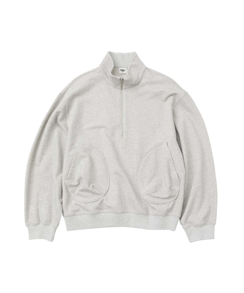WMC(ダブリューエムシー)の「ハーフジップスウェット_GREY(スウェット・メンズ・グレー・L/M/XL)」の2枚目の写真