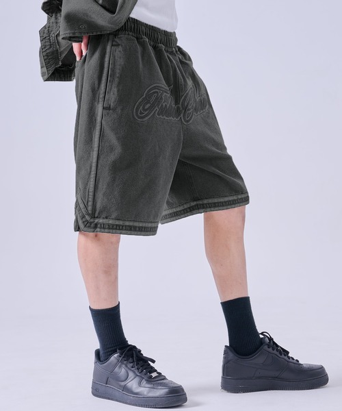 FUBU( フブ)の「FUBU フブ Denim Warm Up Shorts/デニムバギーショートパンツ(デニムパンツ・メンズ・ライトブルー/ブラック・XXL/XL/L/M)」の6枚目の写真