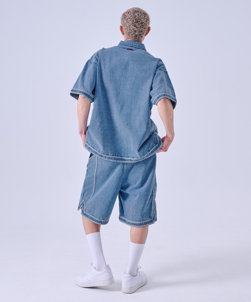 FUBU( フブ)の「FUBU フブ Denim Warm Up Shorts/デニムバギーショートパンツ(デニムパンツ・メンズ・ライトブルー/ブラック・XXL/XL/L/M)」の19枚目の写真