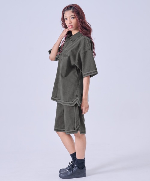 FUBU( フブ)の「FUBU フブ Denim Warm Up Shorts/デニムバギーショートパンツ(デニムパンツ・メンズ・ライトブルー/ブラック・XXL/XL/L/M)」の13枚目の写真