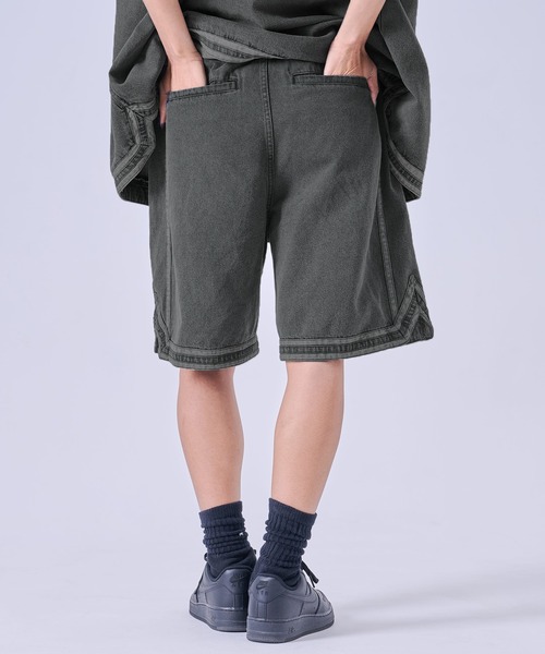 FUBU( フブ)の「FUBU フブ Denim Warm Up Shorts/デニムバギーショートパンツ(デニムパンツ・メンズ・ライトブルー/ブラック・XXL/XL/L/M)」の11枚目の写真