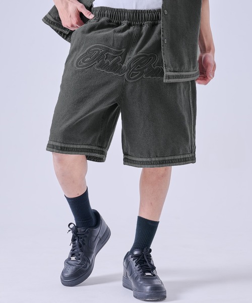 FUBU( フブ)の「FUBU フブ Denim Warm Up Shorts/デニムバギーショートパンツ(デニムパンツ・メンズ・ライトブルー/ブラック・XXL/XL/L/M)」の5枚目の写真