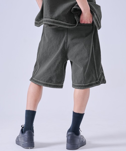 FUBU( フブ)の「FUBU フブ Denim Warm Up Shorts/デニムバギーショートパンツ(デニムパンツ・メンズ・ライトブルー/ブラック・XXL/XL/L/M)」の7枚目の写真