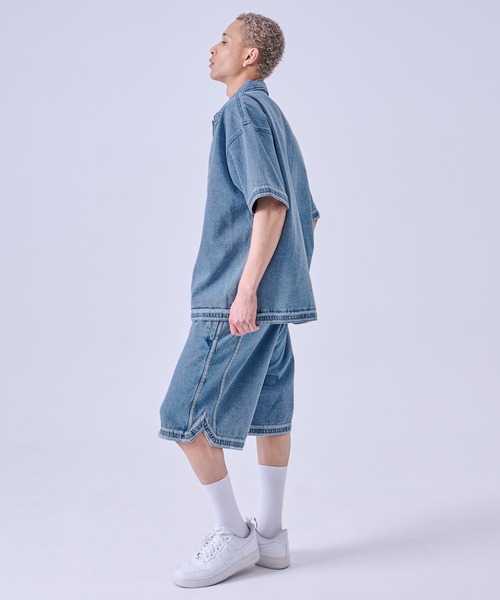 FUBU( フブ)の「FUBU フブ Denim Warm Up Shorts/デニムバギーショートパンツ(デニムパンツ・メンズ・ライトブルー/ブラック・XXL/XL/L/M)」の18枚目の写真