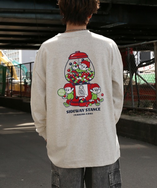 En serio TOKYO(エンソリオトーキョー)の「【SIDEWAYSTANCE】ガムボール長袖Tシャツ SIDE23-209(Tシャツ/カットソー・メンズ・ホワイト/オートミール/ブラック・MEDIUM/LARGE/X-LARGE/SMALL)」の1枚目の写真