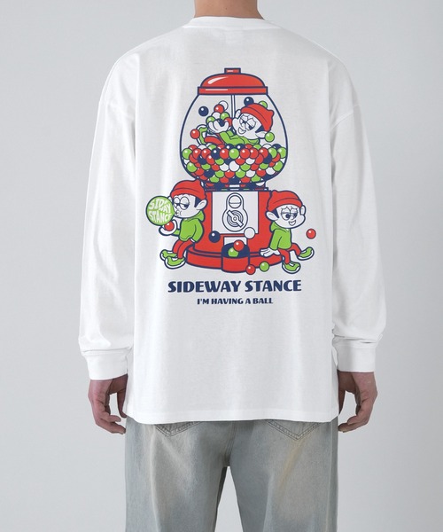 En serio TOKYO(エンソリオトーキョー)の「【SIDEWAYSTANCE】ガムボール長袖Tシャツ SIDE23-209(Tシャツ/カットソー・メンズ・ホワイト/オートミール/ブラック・MEDIUM/LARGE/X-LARGE/SMALL)」の2枚目の写真