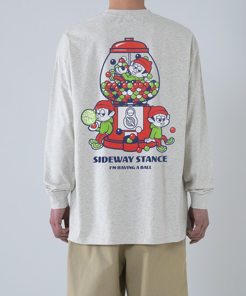 En serio TOKYO(エンソリオトーキョー)の「【SIDEWAYSTANCE】ガムボール長袖Tシャツ SIDE23-209(Tシャツ/カットソー・メンズ・ホワイト/オートミール/ブラック・MEDIUM/LARGE/X-LARGE/SMALL)」の3枚目の写真