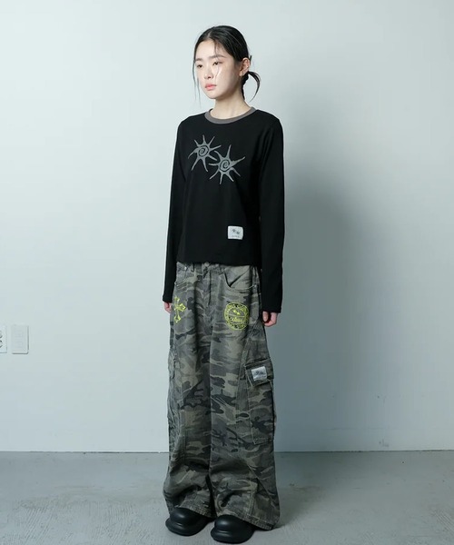 Ada.(エイダ)の「◇COIRIS◇ブランド直輸入正規品/マオン カモ カーゴ コットンパンツ ユニセックス MAON CAMO CARGO COTTON PANTS UNISEX(カーゴパンツ・レディース・カーキ・M/S)」の4枚目の写真
