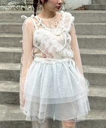 ASYMMETRY TULLE MINI ワンピース