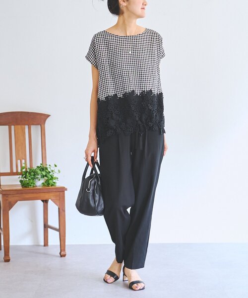 LIVETART（リヴェタート）の「《4/2(木)18：00予約開始》ライトテーパーパンツ（その他パンツ・レディース・ブラック・0/1）」の7枚目の写真