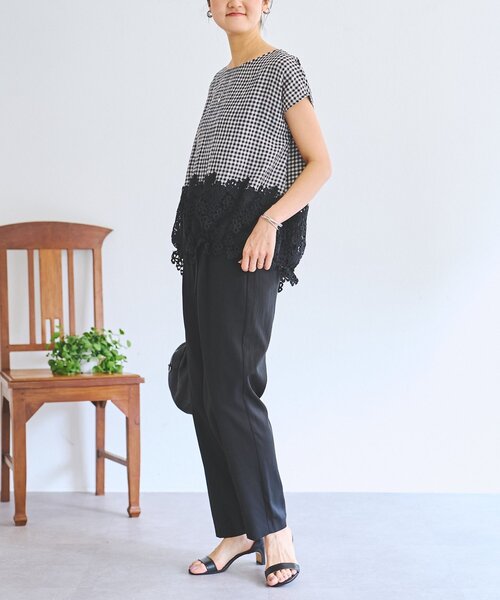 LIVETART（リヴェタート）の「《4/2(木)18：00予約開始》ライトテーパーパンツ（その他パンツ・レディース・ブラック・0/1）」の8枚目の写真