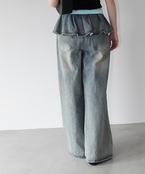 chuclla（チュクラ）の「レイヤードフリルデニムパンツ chw26s192（デニムパンツ・レディース・ブルー・S/M/L）」の9枚目の写真
