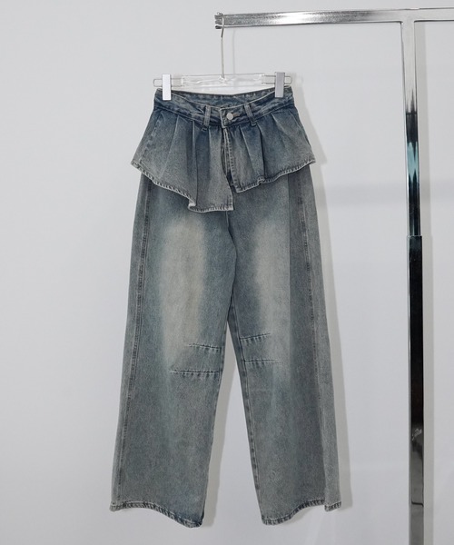 chuclla（チュクラ）の「レイヤードフリルデニムパンツ chw26s192（デニムパンツ・レディース・ブルー・S/M/L）」の16枚目の写真