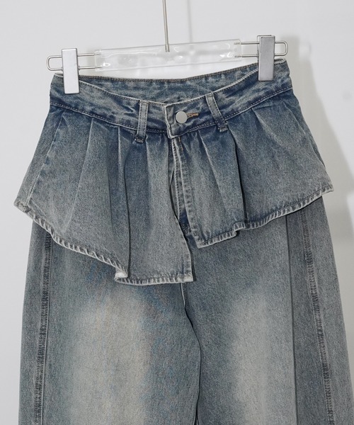 chuclla（チュクラ）の「レイヤードフリルデニムパンツ chw26s192（デニムパンツ・レディース・ブルー・S/M/L）」の17枚目の写真