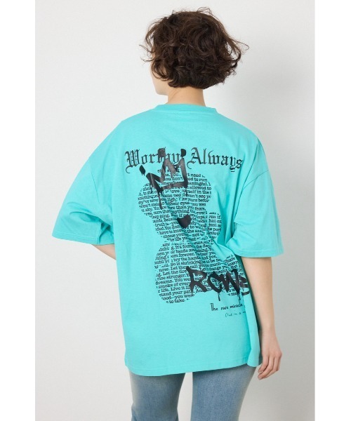 RODEO CROWNS WIDE BOWL(ロデオクラウンズワイドボウル)の「Font Bear Tシャツ(Tシャツ/カットソー・レディース・オフホワイト/ターコイズブルー/ブラック/ライトピンク・MEDIUM/LARGE)」の3枚目の写真