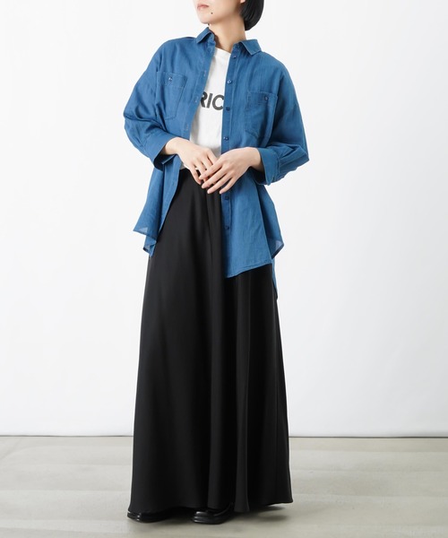 LUCA/LADY LUCK LUCA(ルカ/レディラックルカ)の「LC/LLL シアーデニム7分袖チュニック(シャツ/ブラウス・レディース・ネイビー/ブルー・FREE)」の20枚目の写真