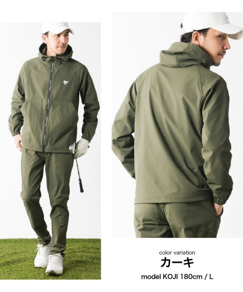 stella77golf(ステラセブンティーンセブンゴルフ)の「WX-barrierフード付キJKT(マウンテンパーカー・メンズ・ネイビー/カーキ/ブラック・LARGE/X-LARGE/XX-LARGE/MEDIUM)」の12枚目の写真