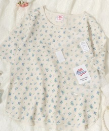 JEMORGAN（ジェーイーモーガン）小花柄 ワッフル・針抜きフライス 五分袖ロンT/パックT クルーネックTシャツ