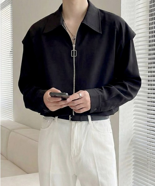 Otte（オッテ）の「エッジラインモードジップシャツ（シャツ/ブラウス・メンズ・ブラック/ホワイト・LARGE/MEDIUM/X-LARGE）」の3枚目の写真