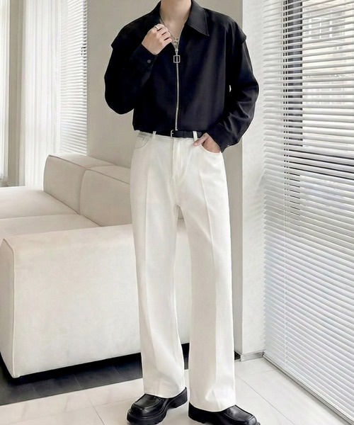 Otte（オッテ）の「エッジラインモードジップシャツ（シャツ/ブラウス・メンズ・ブラック/ホワイト・LARGE/MEDIUM/X-LARGE）」の5枚目の写真