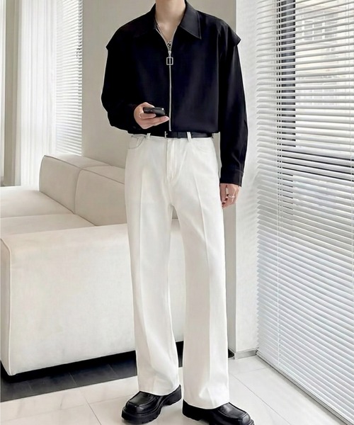 Otte（オッテ）の「エッジラインモードジップシャツ（シャツ/ブラウス・メンズ・ブラック/ホワイト・LARGE/MEDIUM/X-LARGE）」の6枚目の写真