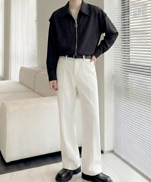 Otte（オッテ）の「エッジラインモードジップシャツ（シャツ/ブラウス・メンズ・ブラック/ホワイト・LARGE/MEDIUM/X-LARGE）」の7枚目の写真