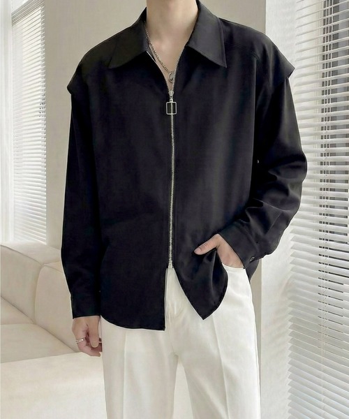 Otte（オッテ）の「エッジラインモードジップシャツ（シャツ/ブラウス・メンズ・ブラック/ホワイト・LARGE/MEDIUM/X-LARGE）」の8枚目の写真
