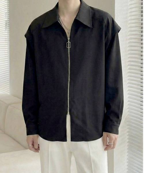 Otte（オッテ）の「エッジラインモードジップシャツ（シャツ/ブラウス・メンズ・ブラック/ホワイト・LARGE/MEDIUM/X-LARGE）」の9枚目の写真