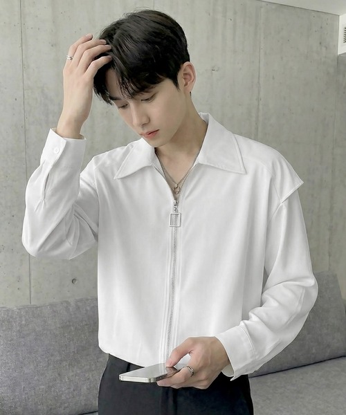 Otte（オッテ）の「エッジラインモードジップシャツ（シャツ/ブラウス・メンズ・ブラック/ホワイト・LARGE/MEDIUM/X-LARGE）」の13枚目の写真