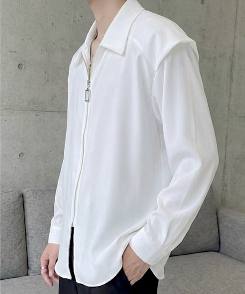 Otte（オッテ）の「エッジラインモードジップシャツ（シャツ/ブラウス・メンズ・ブラック/ホワイト・LARGE/MEDIUM/X-LARGE）」の12枚目の写真