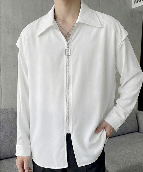 Otte（オッテ）の「エッジラインモードジップシャツ（シャツ/ブラウス・メンズ・ブラック/ホワイト・LARGE/MEDIUM/X-LARGE）」の11枚目の写真