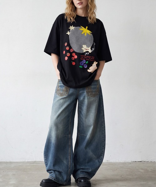 HOOK(フック)の「前後逆さデザイン バルーンワイドデニムパンツ(デニムパンツ・メンズ・ネイビー・M/L)」の12枚目の写真